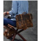 Leather Briefcase Men Messenger Bag