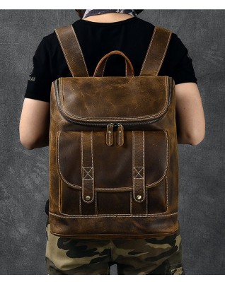 Personalized Leather Men Backpack