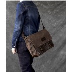 Waxed Canvas Leather Messenger Bag