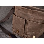 Waxed Canvas Leather Messenger Bag