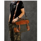 Waxed Canvas Leather Messenger Bag