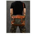 Waxed Canvas Leather Messenger Bag