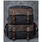 Canvas Backpack Men Leather